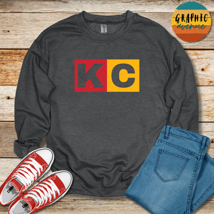 KC Sweatshirt - Kansas City Chiefs - 5 Colors Available in Youth and Adult Sizes