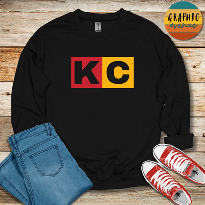 KC Sweatshirt - Kansas City Chiefs - 5 Colors Available in Youth and Adult Sizes