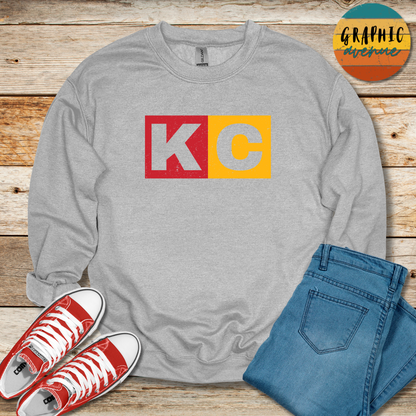 KC Sweatshirt - Kansas City Chiefs - 5 Colors Available in Youth and Adult Sizes