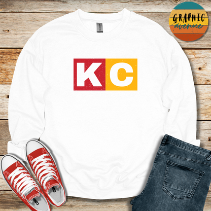 KC Sweatshirt - Kansas City Chiefs - 5 Colors Available in Youth and Adult Sizes