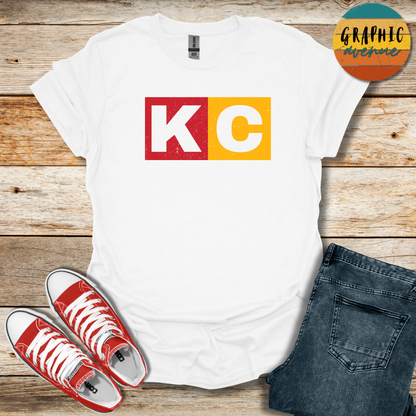 KC Tee Shirt - Kansas City Chiefs - 5 Colors Available in Youth and Adult Sizes