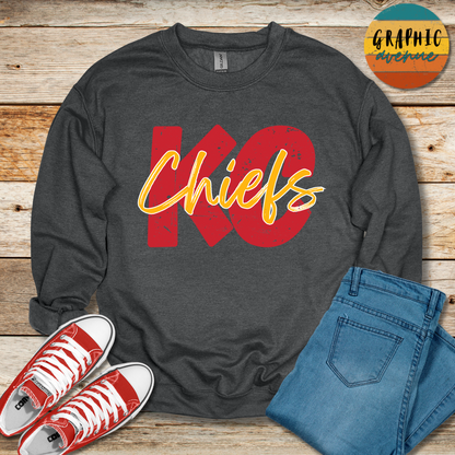 KC Chiefs Sweatshirt - 5 Colors Available in Youth and Adult Sizes