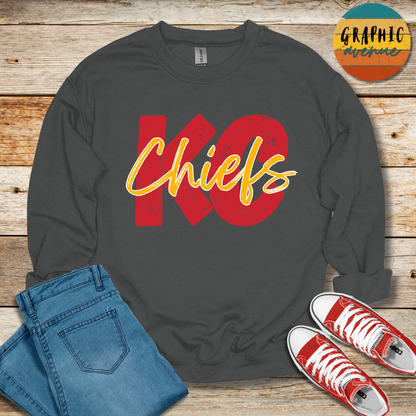 KC Chiefs Sweatshirt - 5 Colors Available in Youth and Adult Sizes