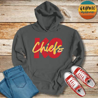 KC Chiefs Hooded Sweatshirt - 5 Colors Available in Youth and Adult Sizes