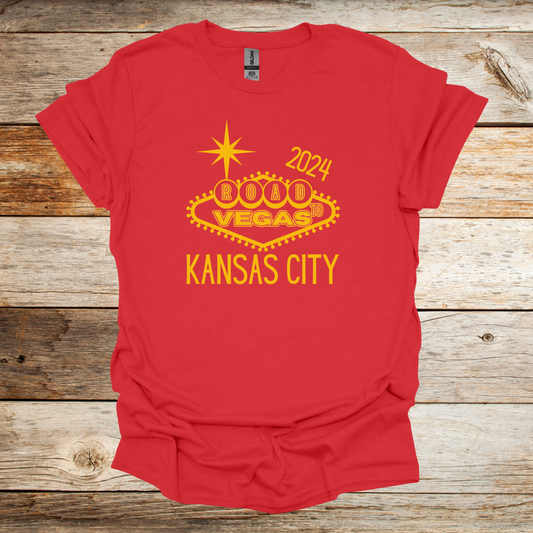 Kansas City Chiefs - Road to Vegas - Adult Tee Shirt, Crewneck Sweatshirts and Hoodie