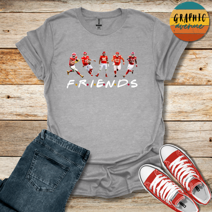 Kansas City Chiefs Friends Tee Shirt - 5 Colors Available in Youth and Adult Sizes