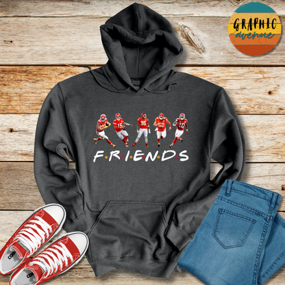 Kansas City Chiefs Friends Hooded Sweatshirt - 5 Colors Available in Youth and Adult Sizes