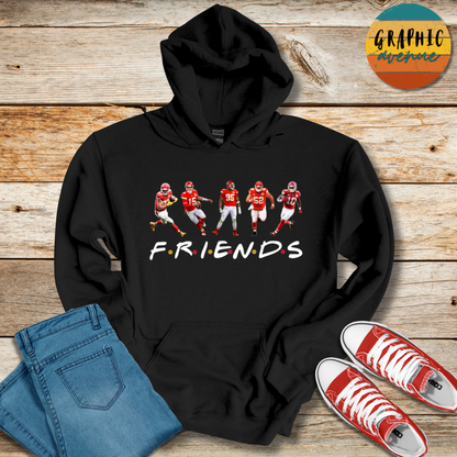 Kansas City Chiefs Friends Hooded Sweatshirt - 5 Colors Available in Youth and Adult Sizes