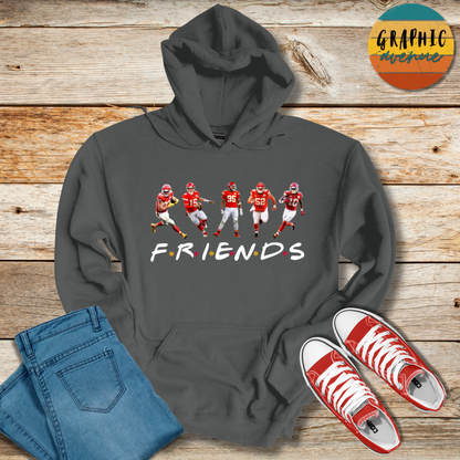 Kansas City Chiefs Friends Hooded Sweatshirt - 5 Colors Available in Youth and Adult Sizes