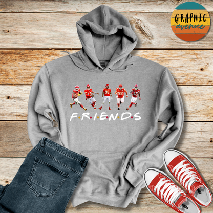 Kansas City Chiefs Friends Hooded Sweatshirt - 5 Colors Available in Youth and Adult Sizes