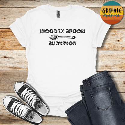 Wooden Spoon Survivor Tee - Sayings Tee - 9 Colors Available