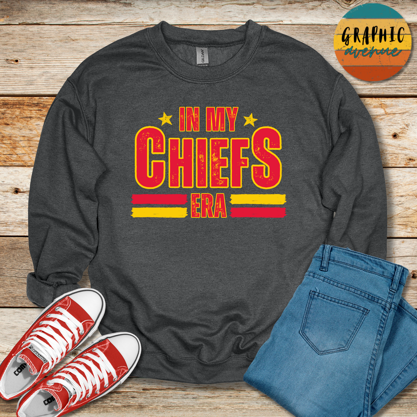 In My Chiefs Era Sweatshirt - Kansas City Chiefs - 6 Colors Available in Youth and Adult Sizes