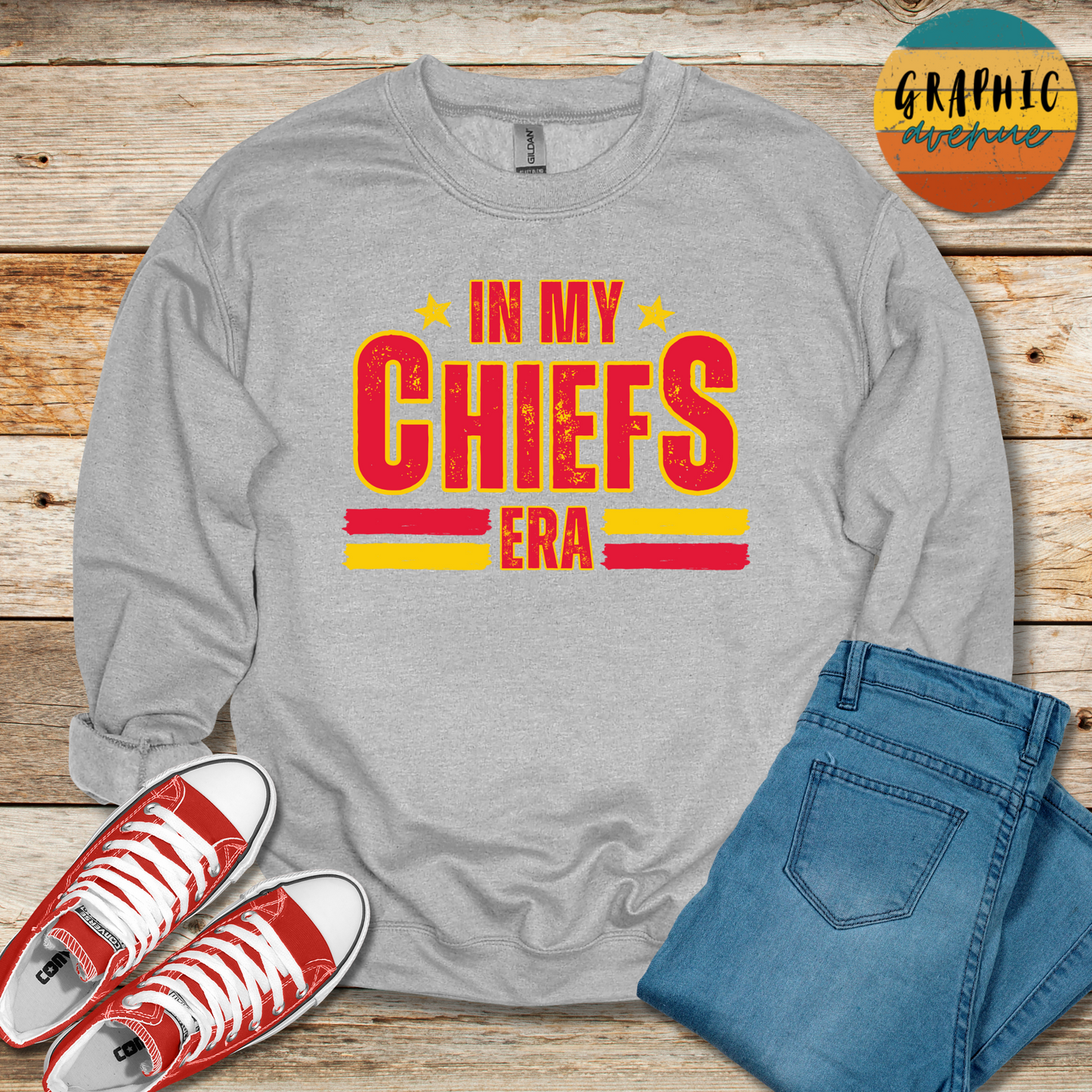 In My Chiefs Era Sweatshirt - Kansas City Chiefs - 6 Colors Available in Youth and Adult Sizes