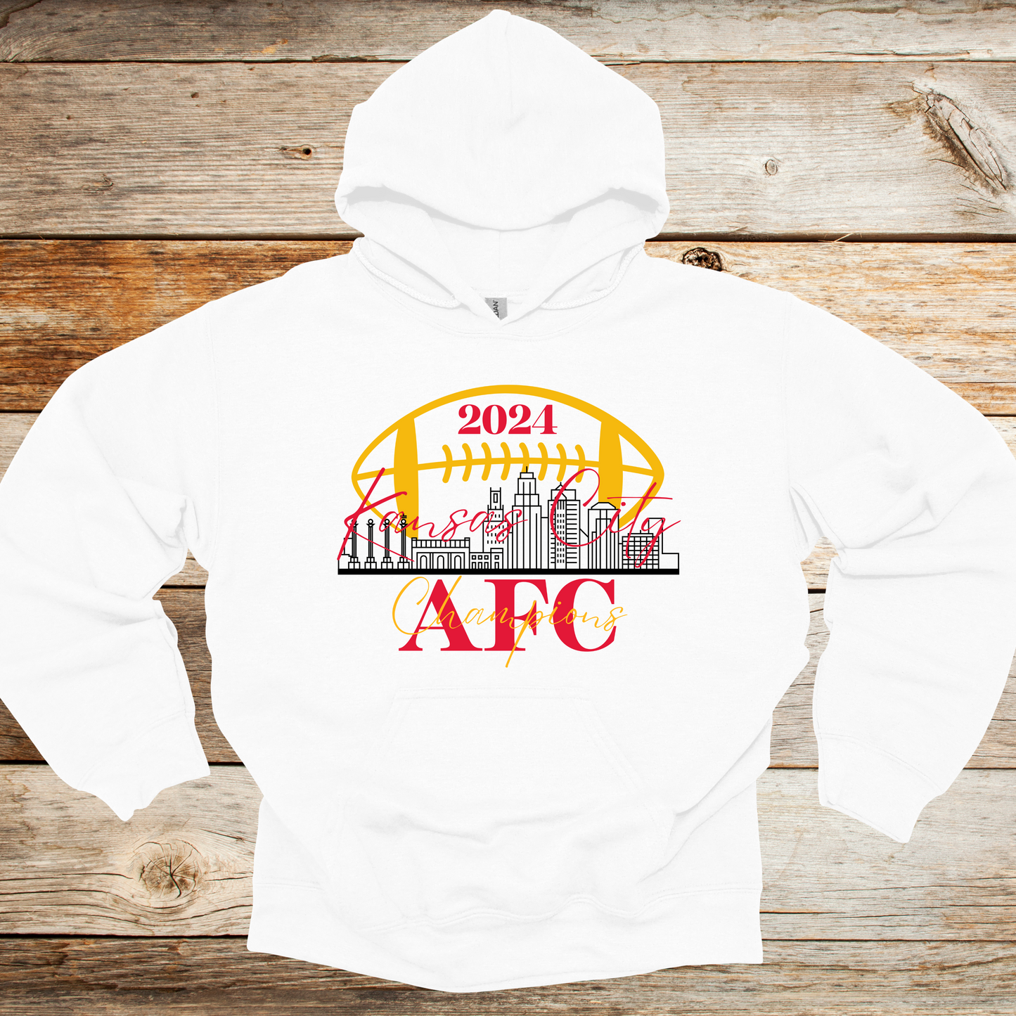 Kansas City Chiefs - 2024 AFC Champions - Adult Tee Shirt, Crewneck Sweatshirts and Hoodie