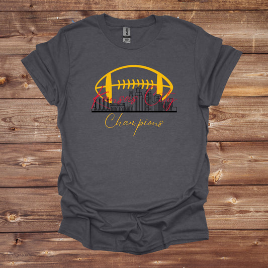 Football T-Shirt - Kansas City Chiefs - Champions - Adult Tee Shirts - Chiefs - Sports