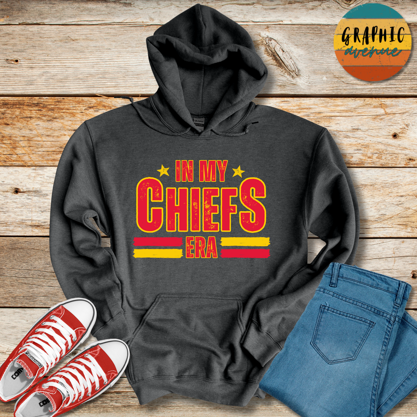 In My Chiefs Era  Hooded Sweatshirt - Kansas City Chiefs - 6 Colors Available in Youth and Adult Sizes