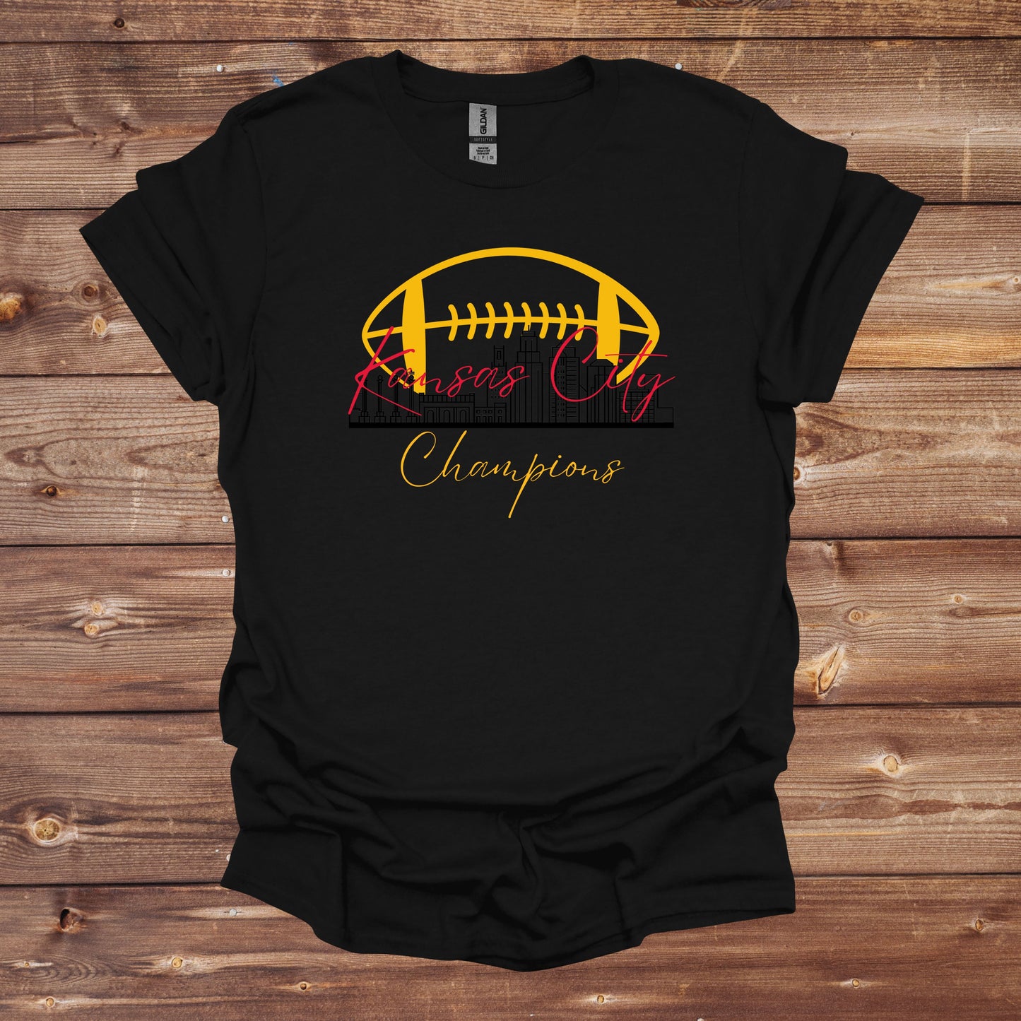 Football T-Shirt - Kansas City Chiefs - Champions - Adult Tee Shirts - Chiefs - Sports