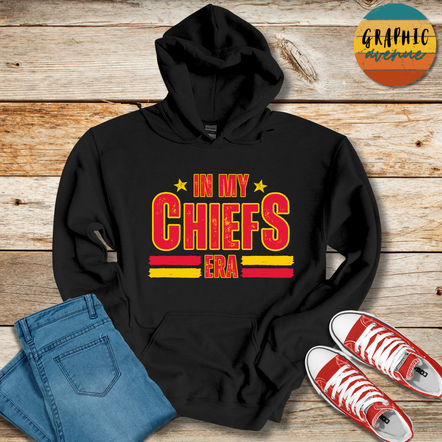 In My Chiefs Era  Hooded Sweatshirt - Kansas City Chiefs - 6 Colors Available in Youth and Adult Sizes