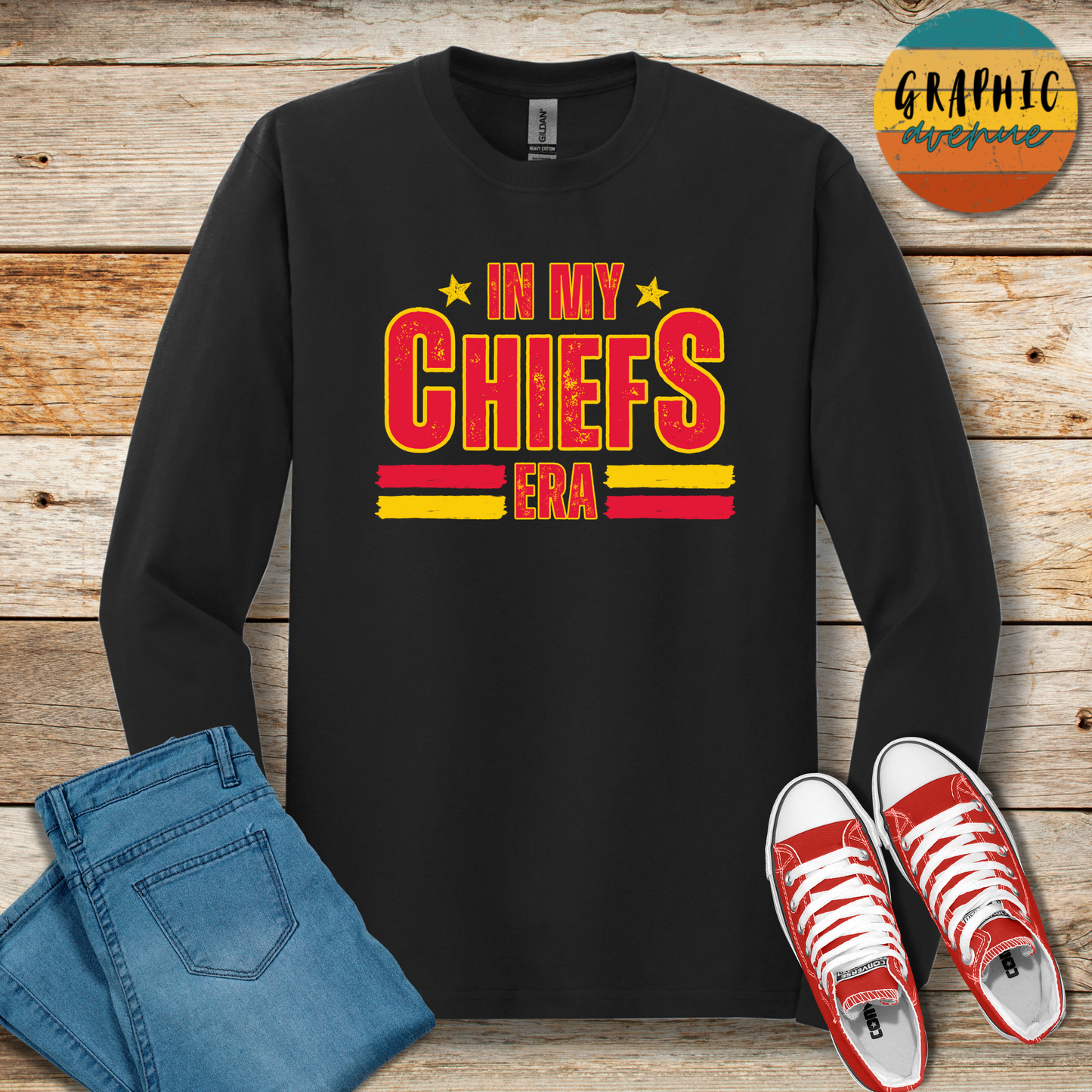 In My Chiefs Era  Long Sleeve Tee Shirt - Kansas City Chiefs - 6 Colors Available in Youth and Adult Sizes