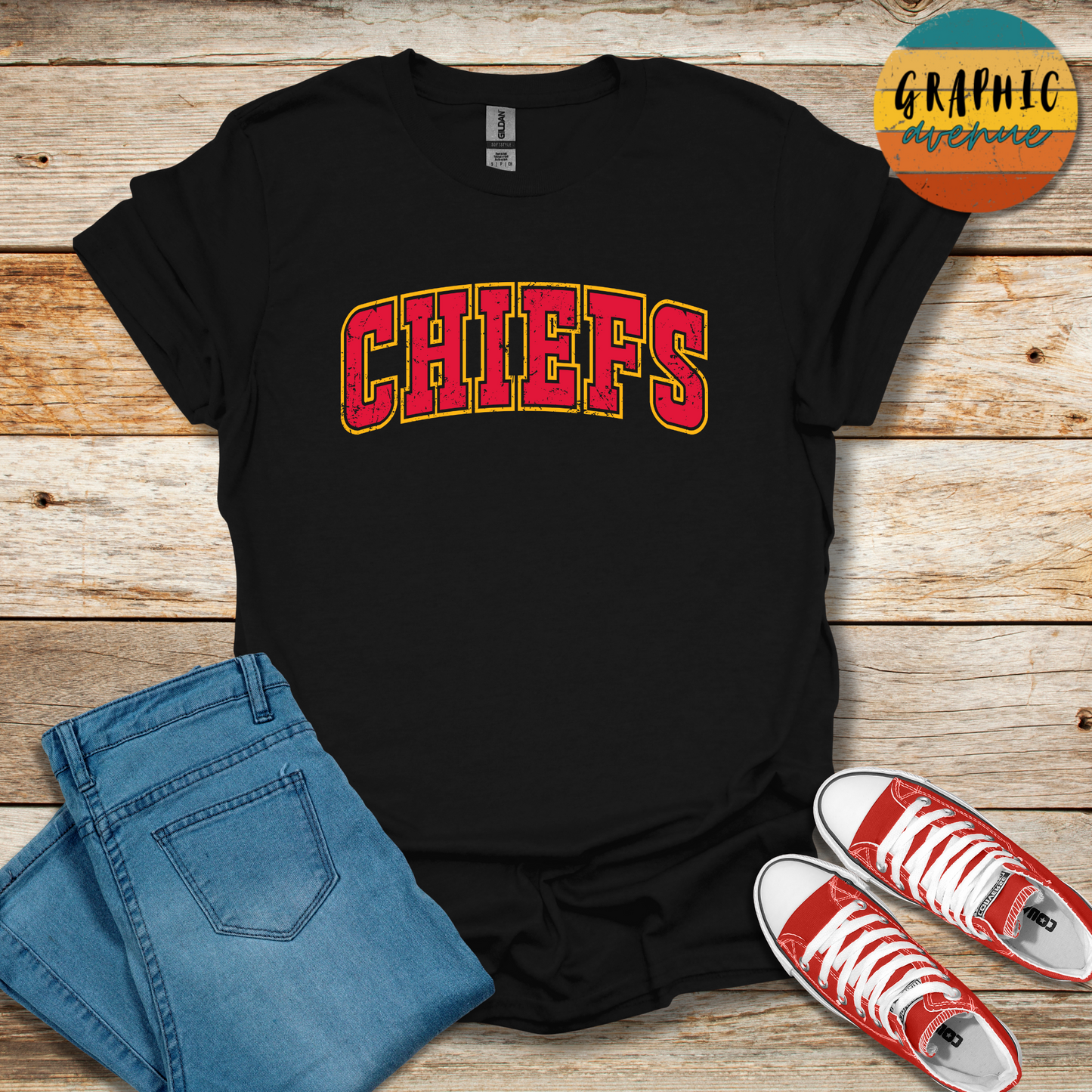 Kansas City Chiefs Tee Shirt - 6 Colors Available in Youth and Adult Sizes