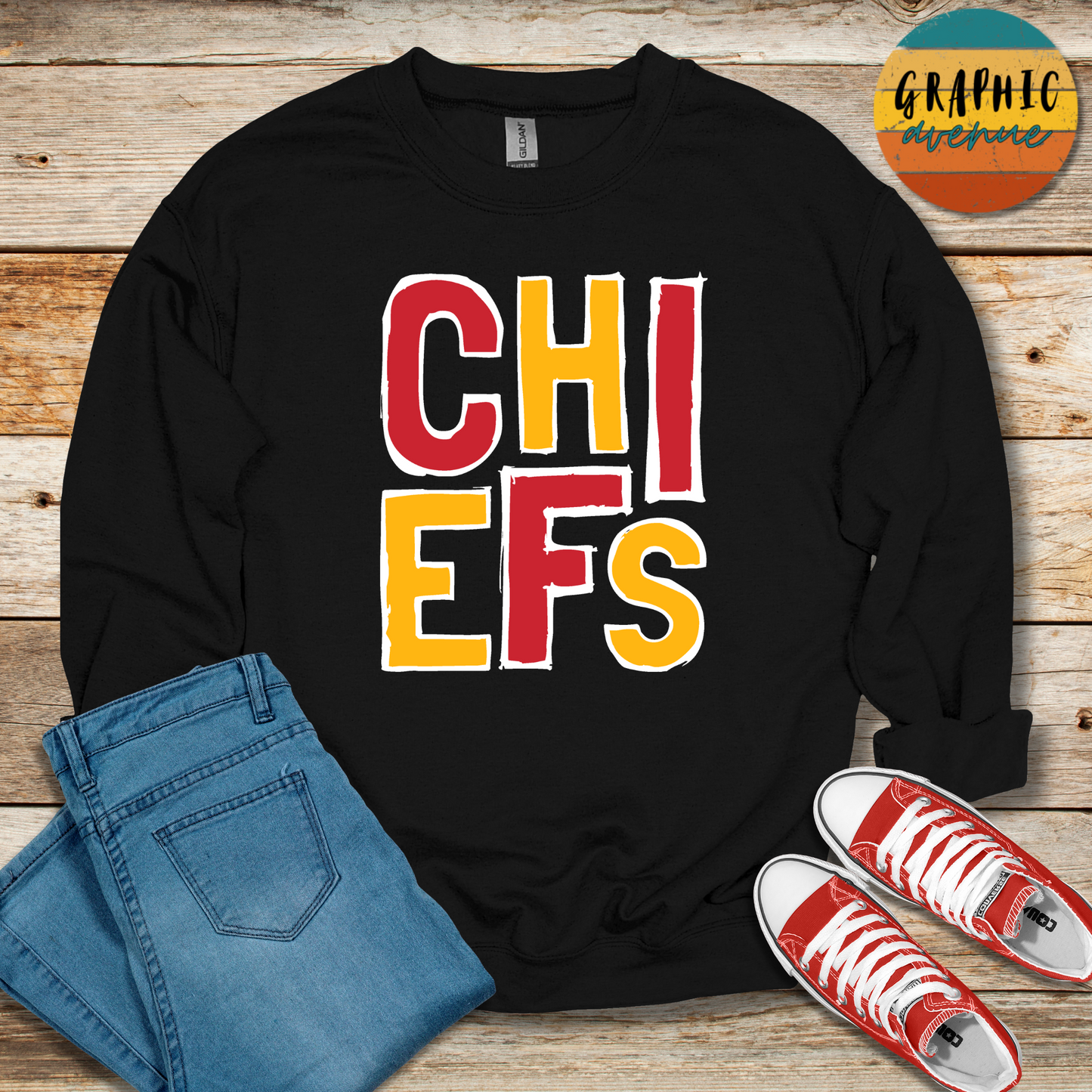 Chiefs Sweatshirt - Kansas City Chiefs - 6 Colors Available in Youth and Adult Sizes