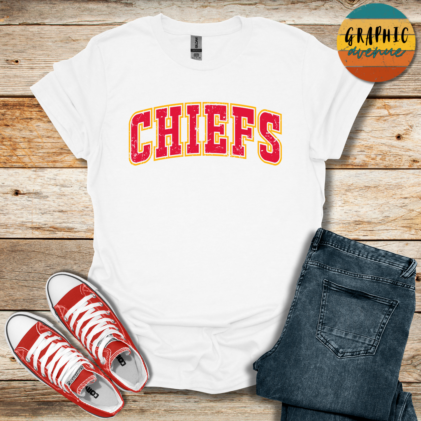 Kansas City Chiefs Tee Shirt - 6 Colors Available in Youth and Adult Sizes