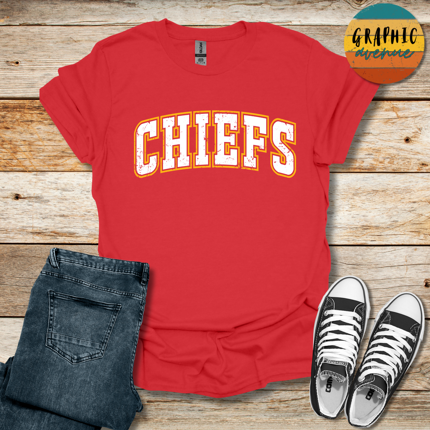 Kansas City Chiefs Tee Shirt - 6 Colors Available in Youth and Adult Sizes