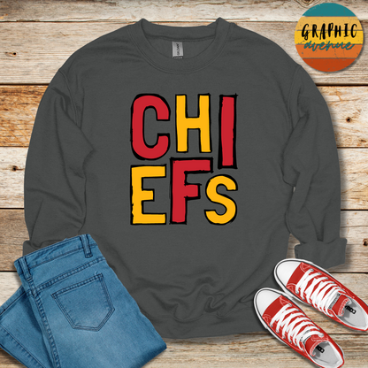 Chiefs Sweatshirt - Kansas City Chiefs - 6 Colors Available in Youth and Adult Sizes