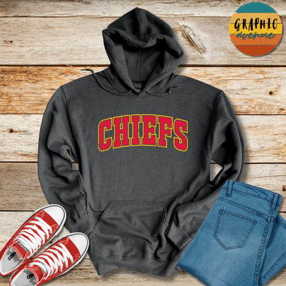 Kansas City Chiefs Hooded Sweatshirt - 6 Colors Available in Youth and Adult Sizes