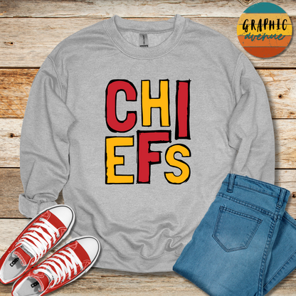 Chiefs Sweatshirt - Kansas City Chiefs - 6 Colors Available in Youth and Adult Sizes