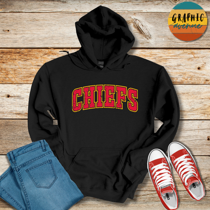 Kansas City Chiefs Hooded Sweatshirt - 6 Colors Available in Youth and Adult Sizes