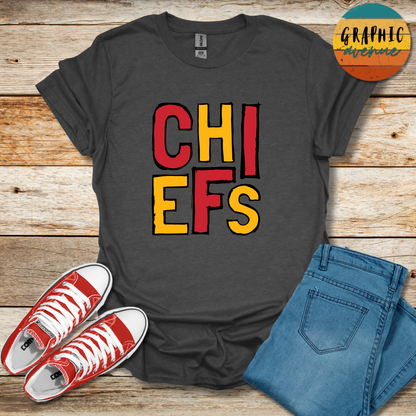 Chiefs Tee Shirt - Kansas City Chiefs - 6 Colors Available in Youth and Adult Sizes