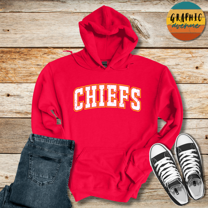 Kansas City Chiefs Hooded Sweatshirt - 6 Colors Available in Youth and Adult Sizes