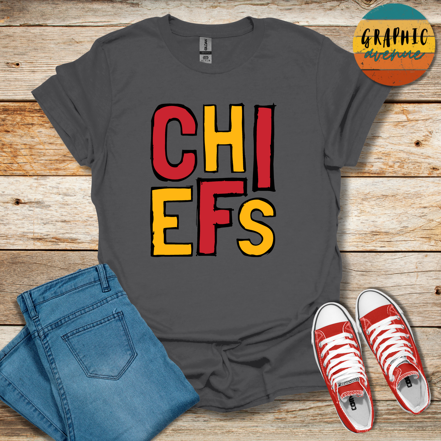 Chiefs Tee Shirt - Kansas City Chiefs - 6 Colors Available in Youth and Adult Sizes