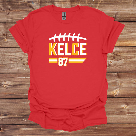Football T-Shirt - Kansas City Chiefs - Kelce 87 - Adult Tee Shirts - Chiefs - Sports
