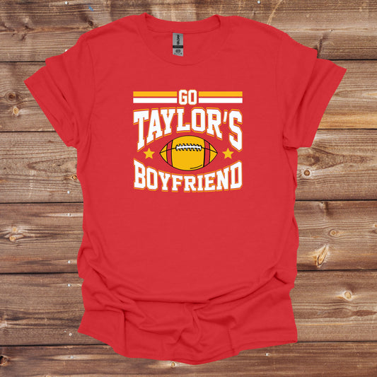 Football T-Shirt - Kansas City Chiefs - Go Taylor's Boyfriend - Adult Tee Shirts - Chiefs - Sports