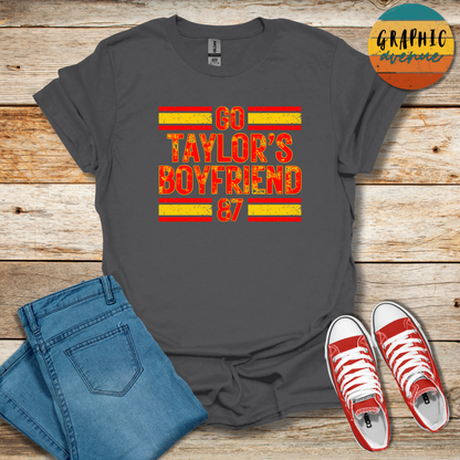 Go Taylor's Boyfriend Tee Shirt - Kansas City Chiefs - 5 Colors Available in Youth and Adult Sizes