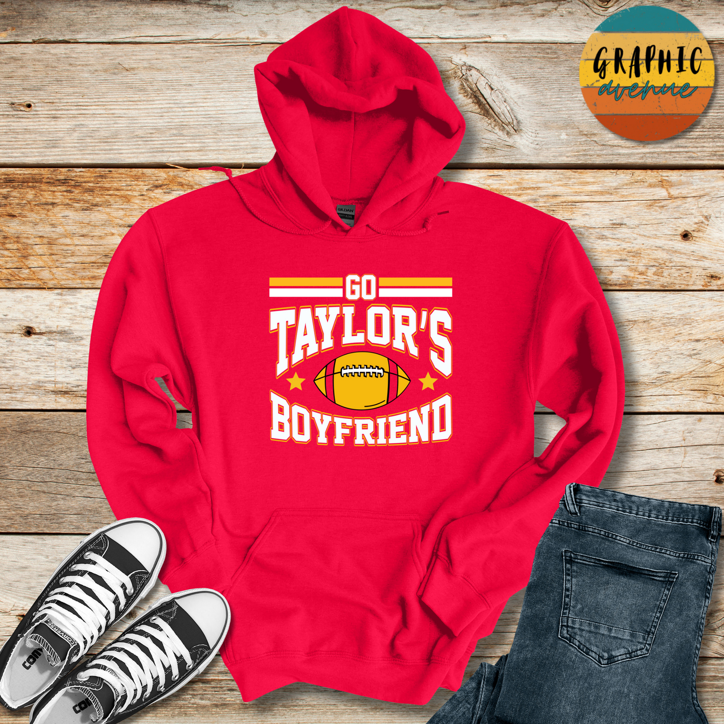 Kansas City Chiefs - Go Taylor's Boyfriend - Taylor Swift Chiefs Shirts  - Available in Tee Shirt, Long Sleeve Tee, Crewneck and Hooded Sweatshirt