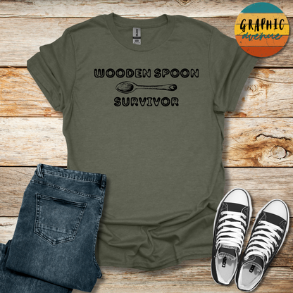 Wooden Spoon Survivor Tee - Sayings Tee - 9 Colors Available