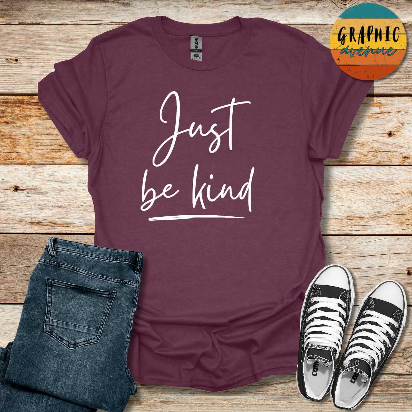 Just Be Kind Tee - Sayings Tee - 10 Colors Available