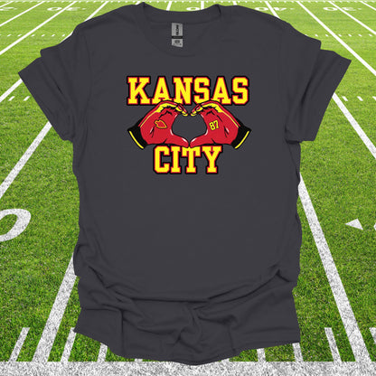 Kansas City Chiefs- Heart Hands - Adult Tee Shirt, Crewneck Sweatshirts and Hoodie
