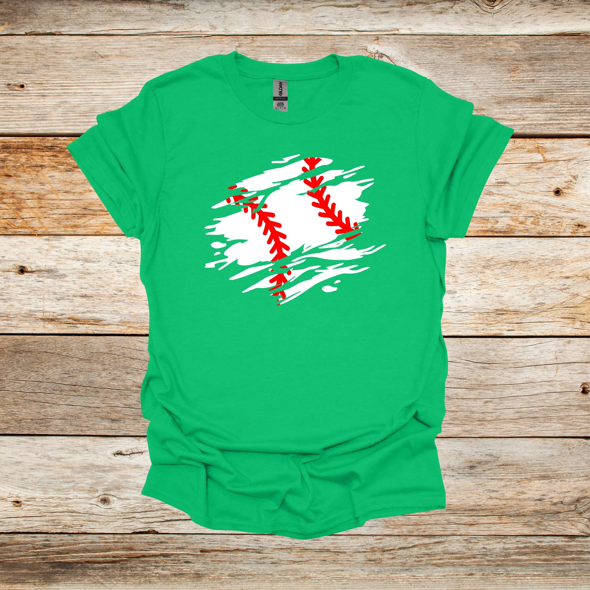 Baseball T-Shirt - Adult and Children's Tee Shirts - Sports T-Shirts Graphic Avenue Irish Green Adult Small 