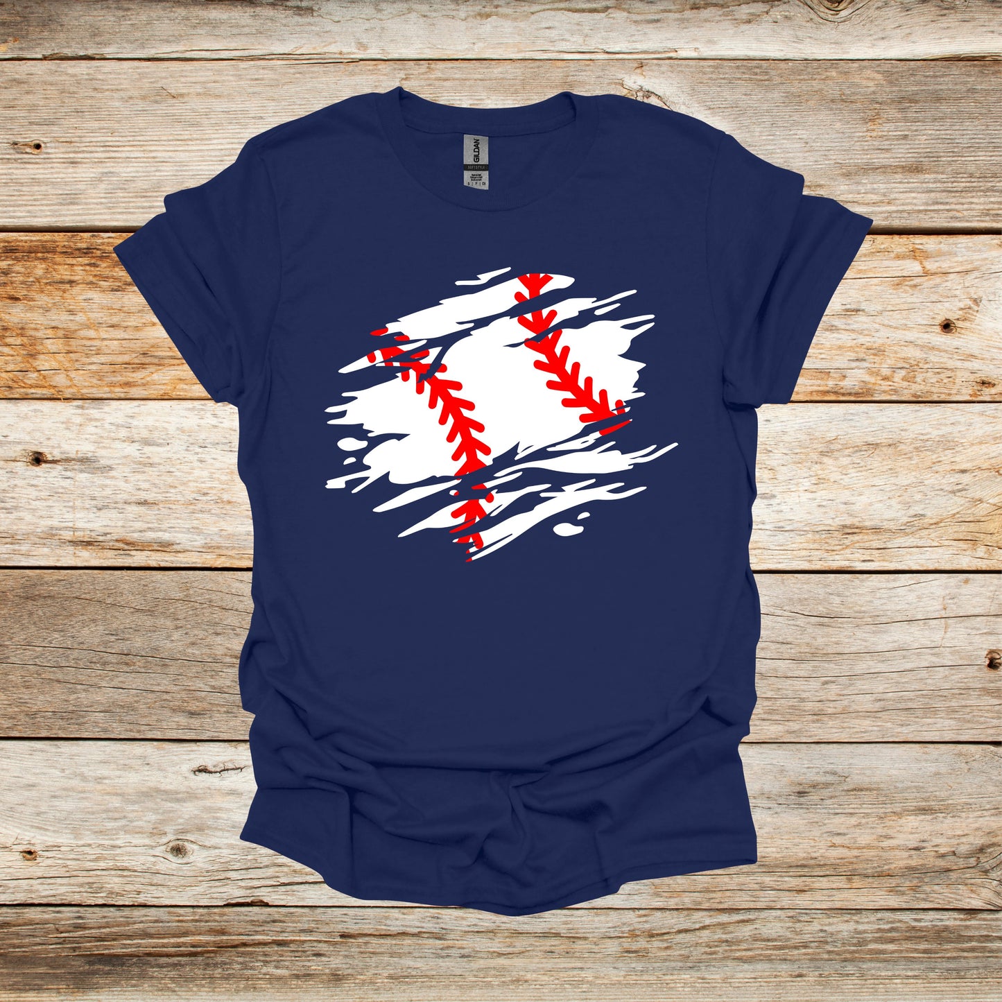 Baseball T-Shirt - Adult and Children's Tee Shirts - Sports T-Shirts Graphic Avenue Navy Adult Small 