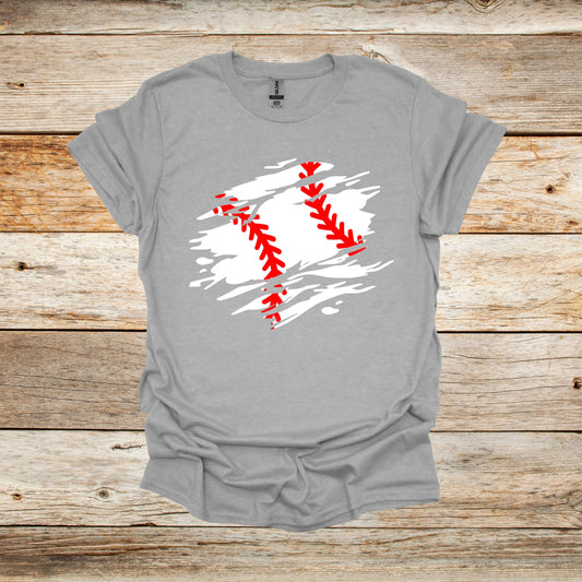 Baseball T-Shirt - Adult and Children's Tee Shirts - Sports T-Shirts Graphic Avenue Sport Grey Adult Small 