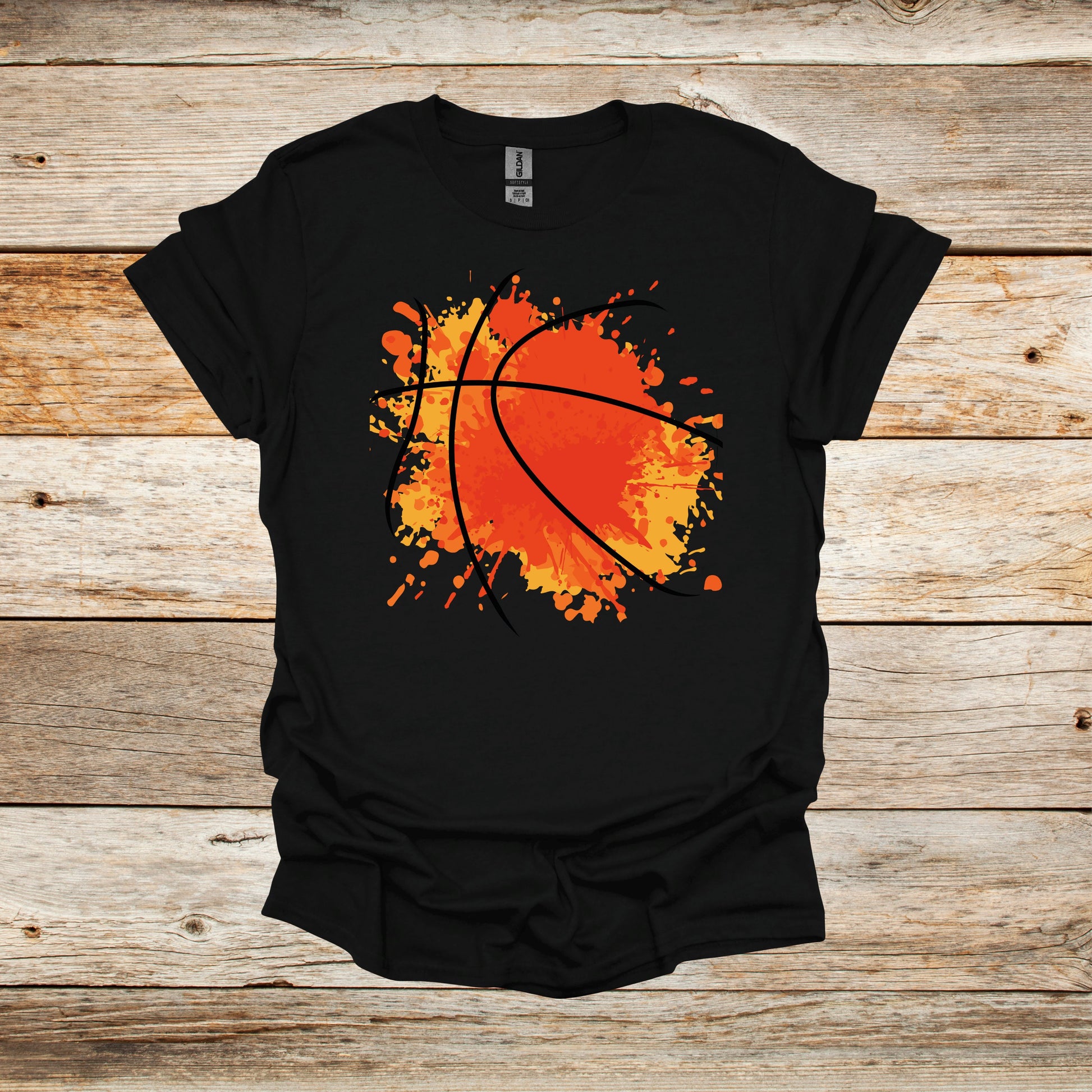 Basketball T-Shirt - Adult and Children's Tee Shirts - Sports T-Shirts Graphic Avenue Black Adult Small 
