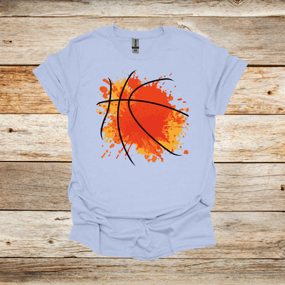 Basketball T-Shirt - Adult and Children's Tee Shirts - Sports T-Shirts Graphic Avenue Light Blue Adult Small 