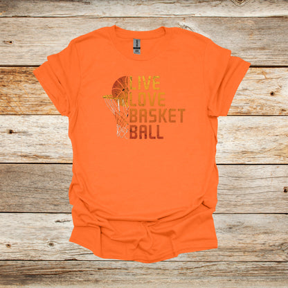 Basketball T-Shirt - Adult and Children's Tee Shirts - Sports T-Shirts Graphic Avenue Orange Adult Small 