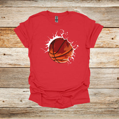 Basketball T-Shirt - Adult and Children's Tee Shirts - Sports T-Shirts Graphic Avenue Red Adult Small 