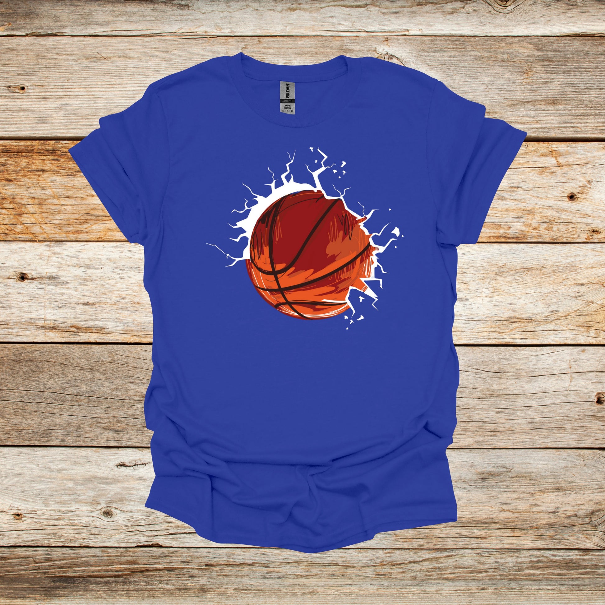Basketball T-Shirt - Adult and Children's Tee Shirts - Sports T-Shirts Graphic Avenue Royal Blue Adult Small 