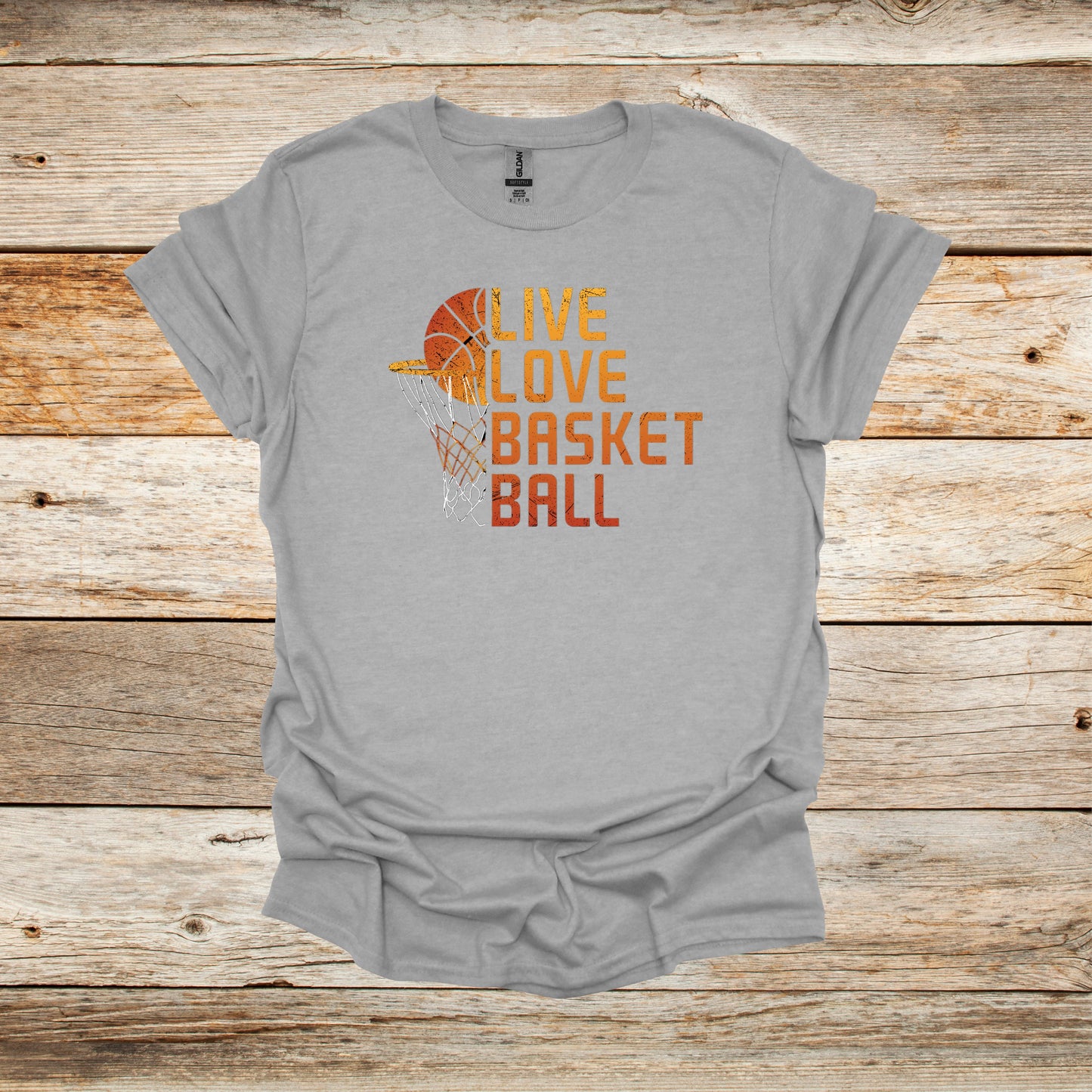Basketball T-Shirt - Adult and Children's Tee Shirts - Sports T-Shirts Graphic Avenue Sport Grey Adult Small 
